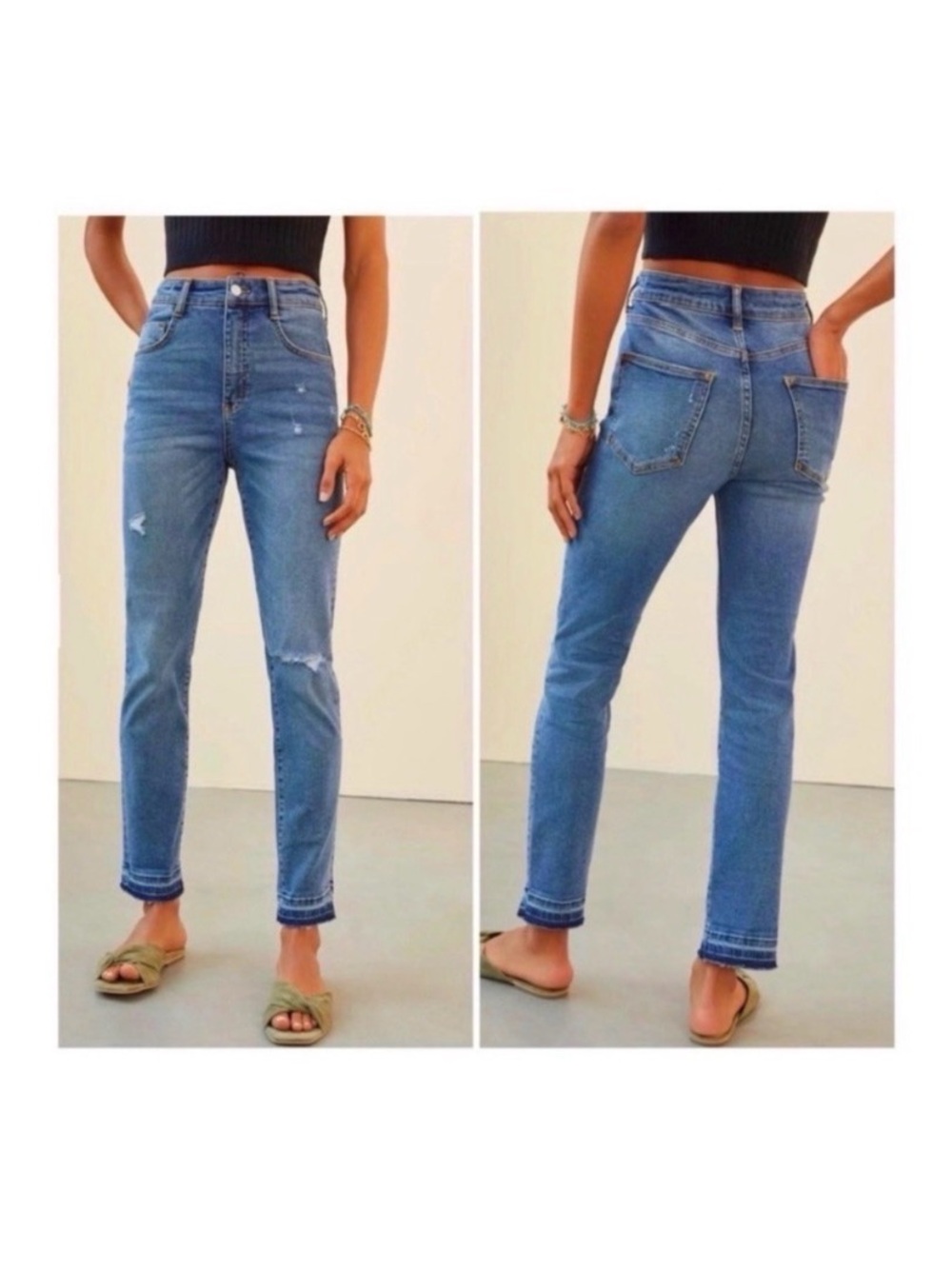 ANTHROPOLOGIE Pilcro Ripped High Rise Skinny Jeans Size 30 - Picture 4 of 9